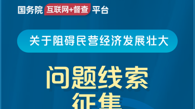 男女日逼黄色视频网站国务院“互联网+督查”平台公开征集阻碍民营经济发展壮大问题线索